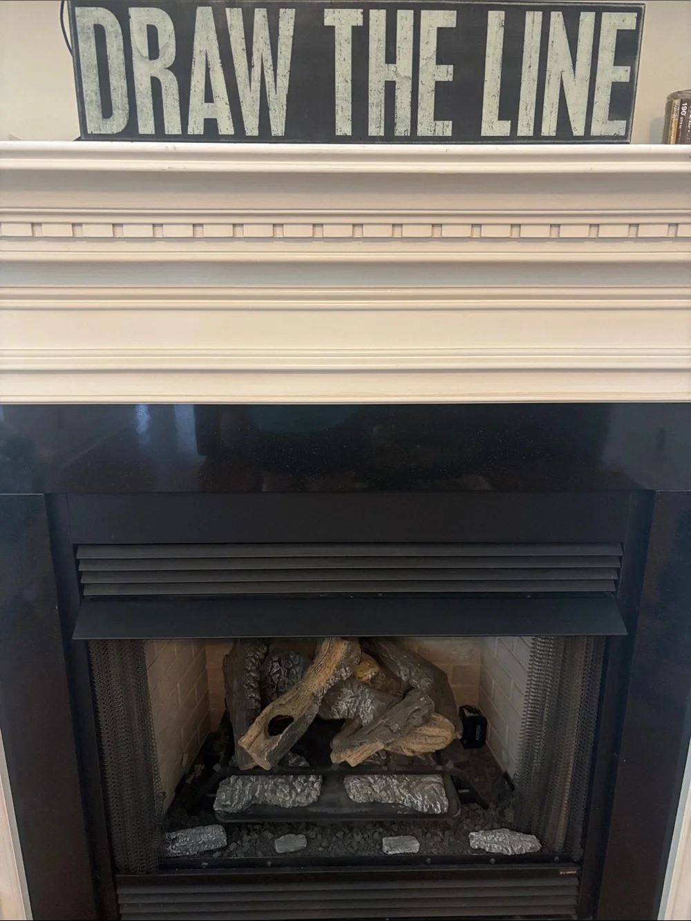 Primitives by Kathy Draw The Line Black & Cream Box Wall/Free standing Art Sign